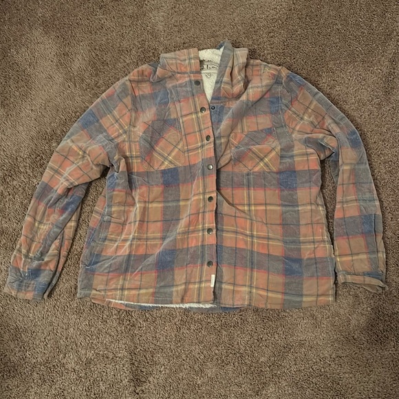 Plaid Sherpa lined hooded jacket - Picture 1 of 9